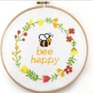 Bee Happy Embroidery Hoop Art Kit
